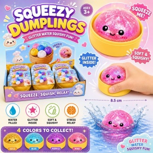 Jucărie Antistres Squishy Dumpling cu Apă și Sclipici 8,5 cm – Soft Squishy - Img 2