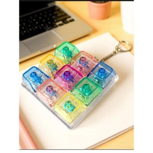 Jucărie Breloc Antistres Tastatură 9 Taste cu Lumini LED | Mini Fidget Luminos pentru Relaxare - Img 2