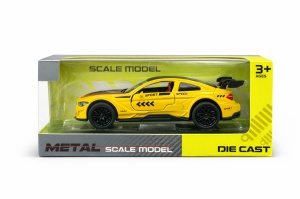 Masinuta metalica sport galbena, die cast, 15.5x7 cm, design racing - Img 2