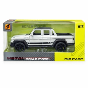 Masinuta pickup offroad metalica alba die cast, usi functionale, 15.5x7 cm - Img 2