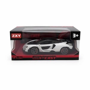 Masinuta sport metalica die-cast scara 1:32, alb-negru, spoiler mare, portiere functionale, 3 ani+ - Img 2