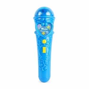 Microfon karaoke copii cu lumini, conexiune telefon, reincarcabil, albastru 29x18 cm - Img 2