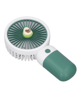 Mini ventilator portabil de mana, reincarcabil USB, 3 trepte viteza, verde cu alb - Img 3