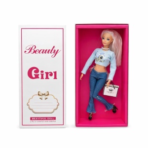 Papusa fashion cu accesorii, tinuta moderna, geanta inclusa, 33x14x5.5 cm - Img 2
