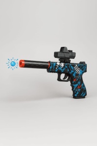 Pistol electric cu bile gel pentru copii, Block Shooting Series, cu amortizor si vizor, 35 cm - Img 2