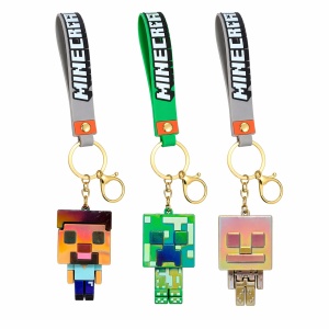 Set 12 brelocuri model Pixelat , 6 cm, din silicon plastifiat, diverse modele