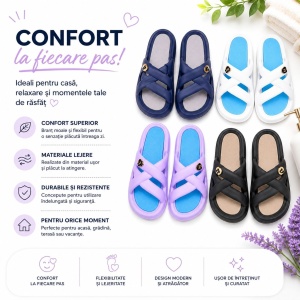 Set 12 Perechi Papuci Femei Confortabili, Mix Culori, Mărimi 36-41, Design Modern - Img 2