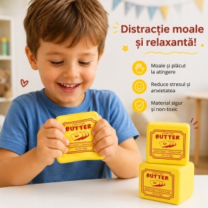 Squishy Butter Slow Rising 7x7 cm – Jucărie Antistres Moale și Relaxantă pentru Copii - Img 3