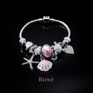 Bratara ROXE argintie cu stea de mare scoica si testoasa charmuri elegante - Img 5
