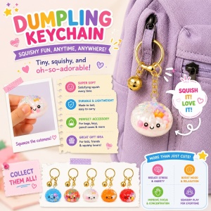 Breloc Dumpling Kawaii pentru Chei și Ghiozdan, Model Colorat, Aleatoriu - Img 4