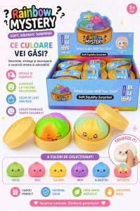 Dumpling Squishy Rainbow Mystery cu Spumă 8,5 cm – Jucărie Antistres Surpriză - Img 2
