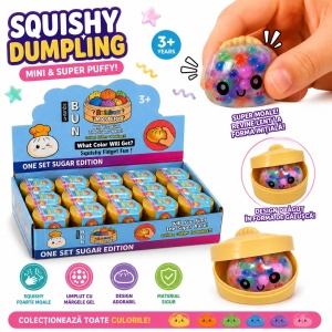 Jucărie Antistres Mini Squishy Dumpling cu Bile Gel si Lumini 5cm – Squishy Moale în Formă de Gălușcă, - Img 3