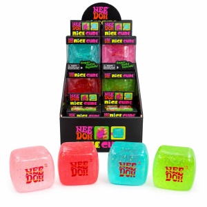 Jucărie Antistres NeeDoh Nice Cube Fosforescent – Cub Squishy Elastic care Strălucește în Întuneric - Img 3