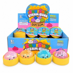 Jucărie Antistres Squishy Dumpling cu Sclipici și Bile din Gel 5,5 cm - Img 2