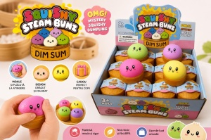Jucarie Squishy Antistres Dumplings / Galusca in Cosulet, 5.5 cm, Copii 3+ - Img 2