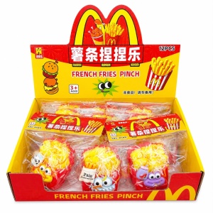 Jucărie Squishy Cartofi Prăjiți 7 cm – Antistres, Moale și Elastică, Model Fast Food Amuzant