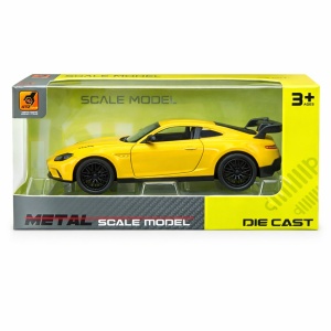 Masinuta sport galbena 15,5x7 cm model realist cu usi functionale si detalii fine