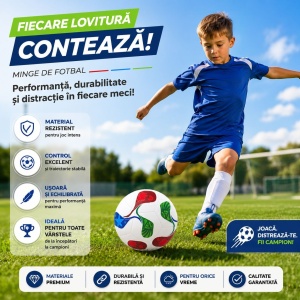 Minge de Fotbal Nr. 5 – Durabilă, Rezistentă și Ideală pentru Antrenamente și Meciuri - Img 2