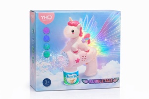Pistol baloane sapun unicorn cu lumini LED si efecte colorate, jucarie copii - Img 2