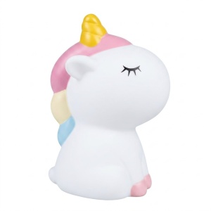 Pușculiță unicorn alb, 20,5 cm, din plastic, design adorabil, cu capac inferior - Img 2