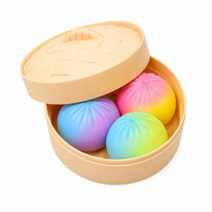 Set de 3 Squishy Galuscute Antistres Slow Rising 5cm, Culori Pastel Aleatorii - Img 2