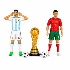 Set Figurine Fotbaliști 24 cm – Cu Trofeu Tip Cupă și 2 Mingi de Fotbal - Img 3