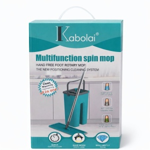 Set mop plat cu galeata si sistem stoarcere, curatare pardoseli - Img 3