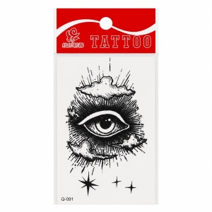 Tatuaj Temporar Semipermanent Ochi Mistic cu Stele și Nori – 10 cm