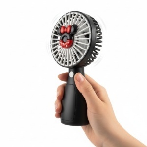 Ventilator portabil copii, reincarcabil USB, design compact, negru - Img 2