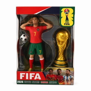 Figurină fotbal cu trofeu, set colecție cadou copii