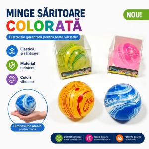 Jucărie Antistres Minge Săritoare Colorată, Elastică și Rezistentă - Img 2