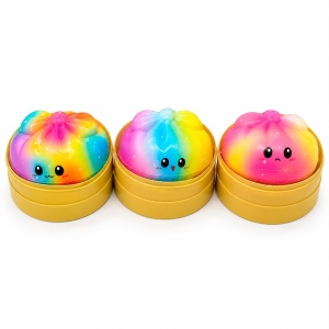 Jucărie Antistres Squishy Dumpling Pufos 8.5 cm, Model Surpriză, Moale și Elastic - Img 2