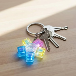 Jucărie Breloc Antistres Spinner cu 5 Taste și Lumini LED | Fidget Spinner Luminos pentru Relaxare - Img 4