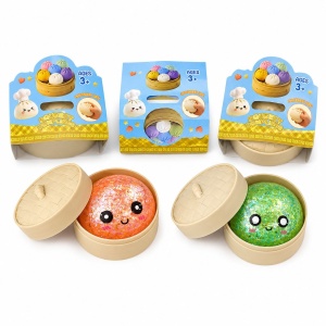 Jucărie Squishy Dumpling cu Sclipici 5,5 cm – Anti-Stres, Senzorială, Surprise Toy, Model Gălușcă - Img 3