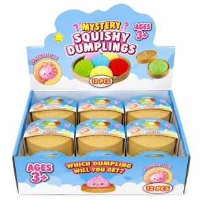 Jucărie Squishy Dumpling cu Sclipici Mare 8,5 cm – Antistres, Moale și Elastică - Img 3