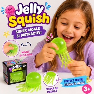 Jucărie Squishy Meduză 7 cm – Antistres, Moale și Flexibilă, Jelly Squish pentru Copii, Culoare aleatorie