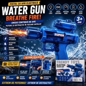 Pistol cu Apă Electric Albastru cu Lunetă, LED, Jet Continuu și Baterie Reîncărcabilă - Img 2
