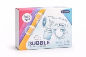 Pistol electric pentru baloane de sapun cu lumini LED, rezervor lichid inclus, rosu galben - Img 2