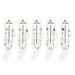 Set 12 bratari de picior Roxe, 20cm, model scoica stea si testoasa, culori aleatorii, reglabile