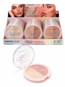 Set 12 Iluminatoare Duo Romantic Color Superb – Highlighter Compact cu 2 Nuanțe