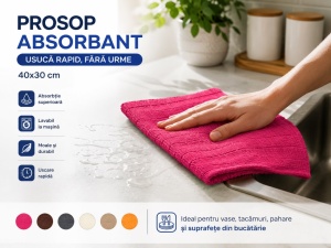 Set 12 Prosoape Absorbante pentru Bucătărie 30x40 cm, Microfibră Premium, Uscare Rapidă, Multicolore - Img 4