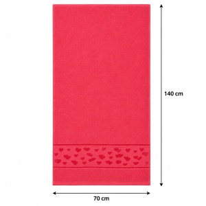 Set 12 Prosoape de Baie 70x140 cm – Prosoape cu Model Inimi, 6 Culori Elegante, Moi și Absorbante - Img 2