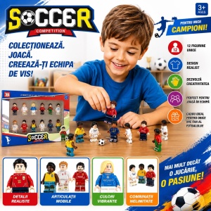 Set de 12 Figurine Fotbaliști cu Articulații Mobile – Jucării de Colecție pentru Copii - Img 2