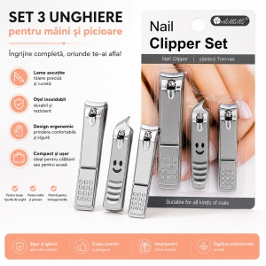 Set de 3 Unghiere Profesionale pentru Mâini și Picioare – Material Inoxidabil - Img 2