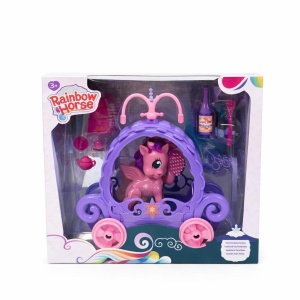 Set trăsură cu ponei My Pony, plastic, roz, cu accesorii decorative - Img 2