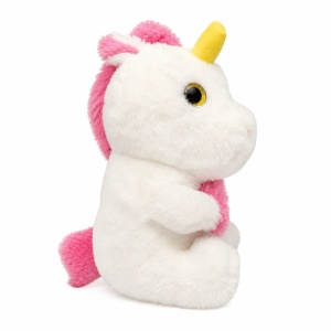 Unicorn de plus 25cm alb cu curcubeu, jucarie moale copii - Img 2