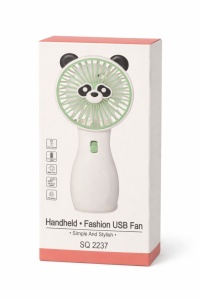 Ventilator portabil copii panda verde, reincarcabil USB, mini ventilator compact - Img 2