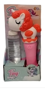 Bagheta cu baloane sapun- unicorn roz cu alb cu lumini si sunete 26x13x6.5cm
