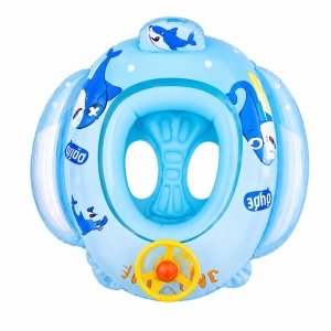 Colac Baby Gonflabil cu Volan și Scaun Integrat, Model Rechin, 1-3 Ani – Colac pentru Bebeluși