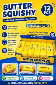 Jucarie antistres Butter Squishy 13cm, model Cheese Stick, slow rising - Img 3